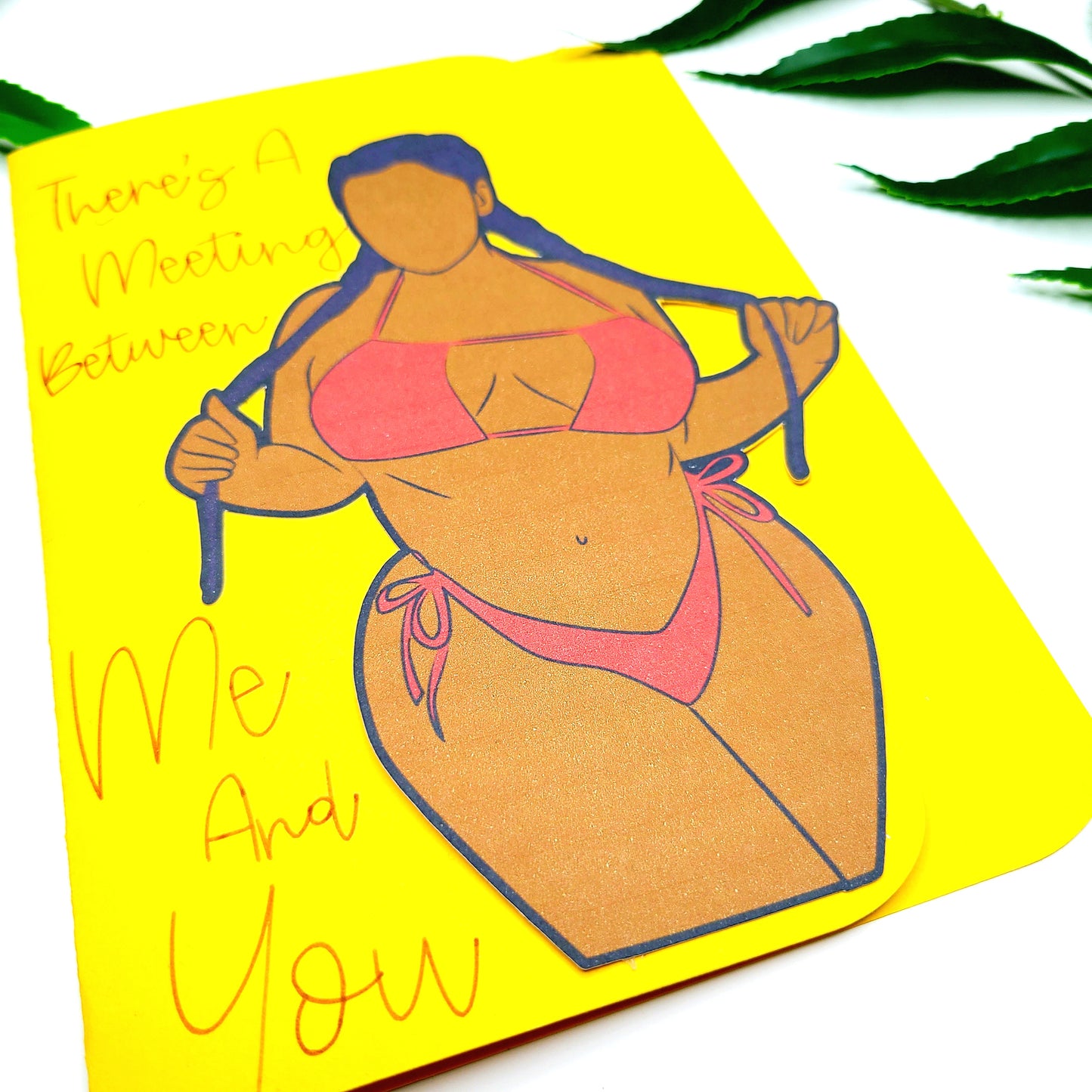 Curvy Woman Flirty Black Love Greeting Card