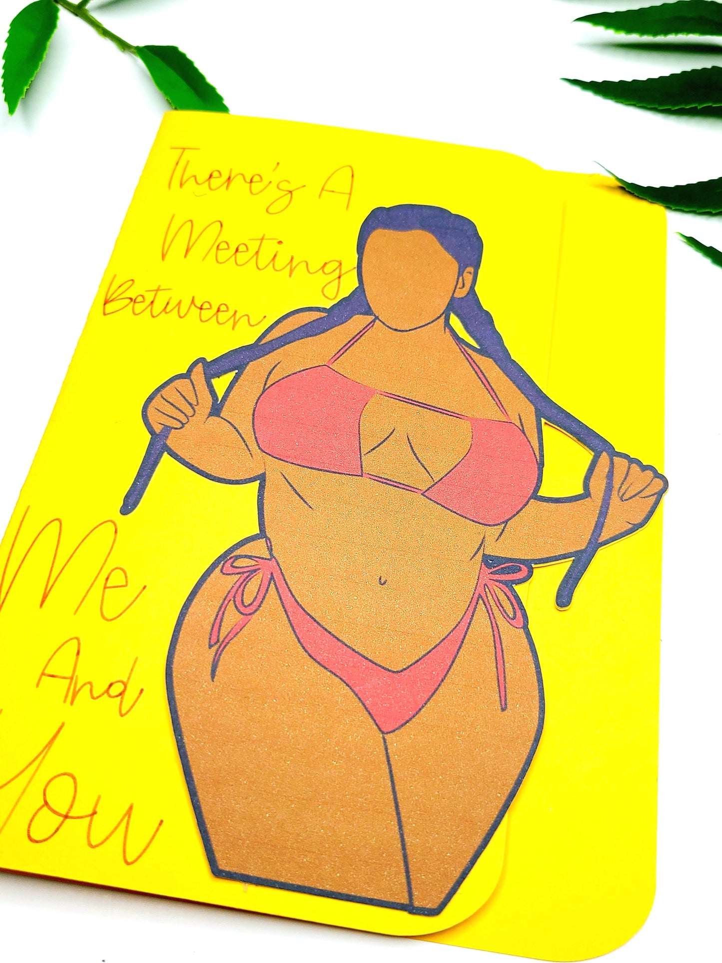 Curvy Woman Flirty Black Love Greeting Card