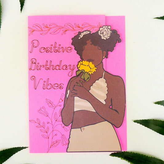 Positive Vibes Earthy Birthday Greeting Card