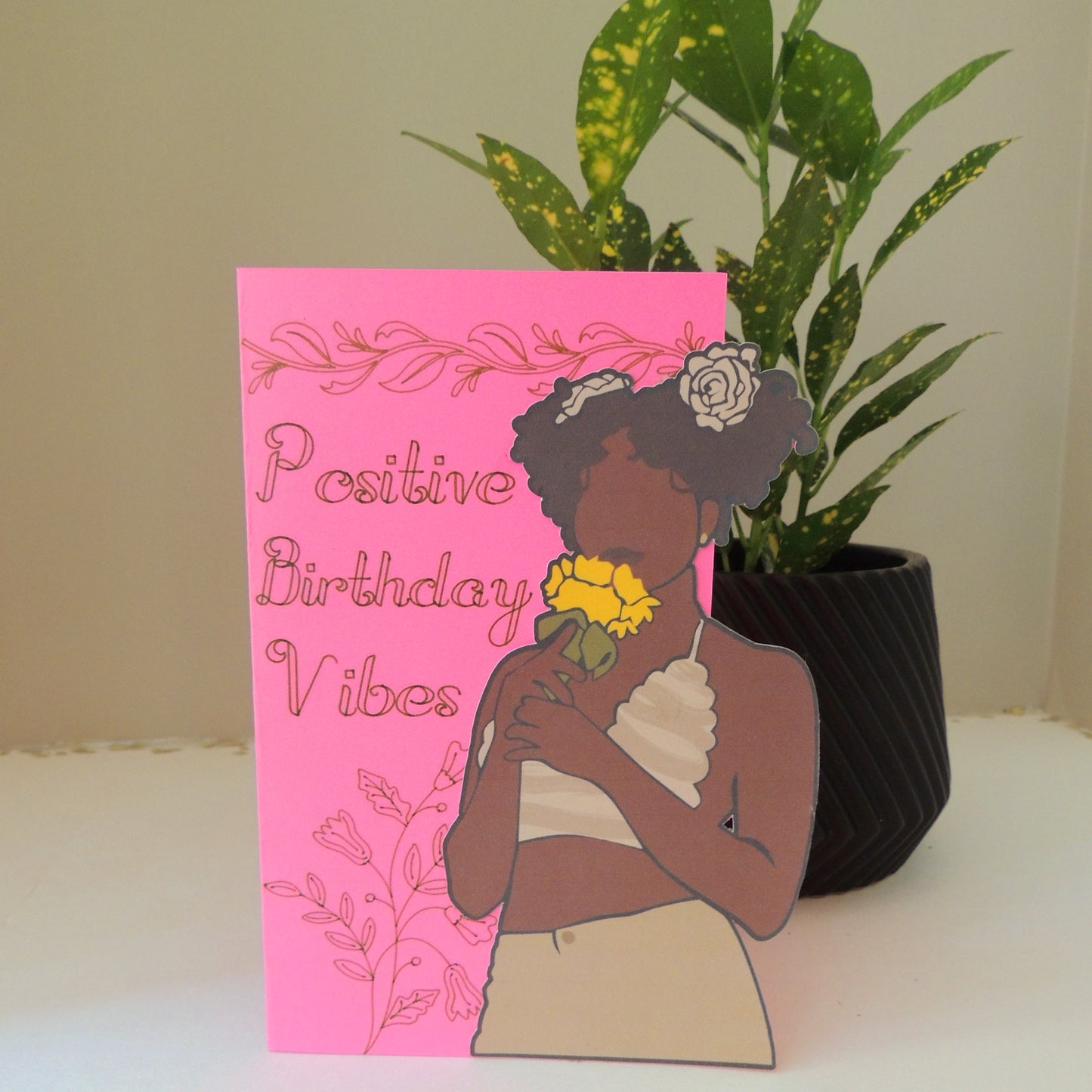 Positive Vibes Earthy Birthday Greeting Card