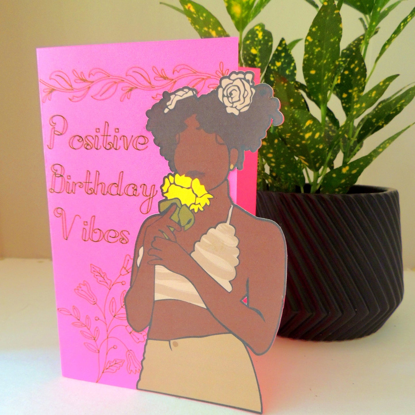 Positive Vibes Earthy Birthday Greeting Card