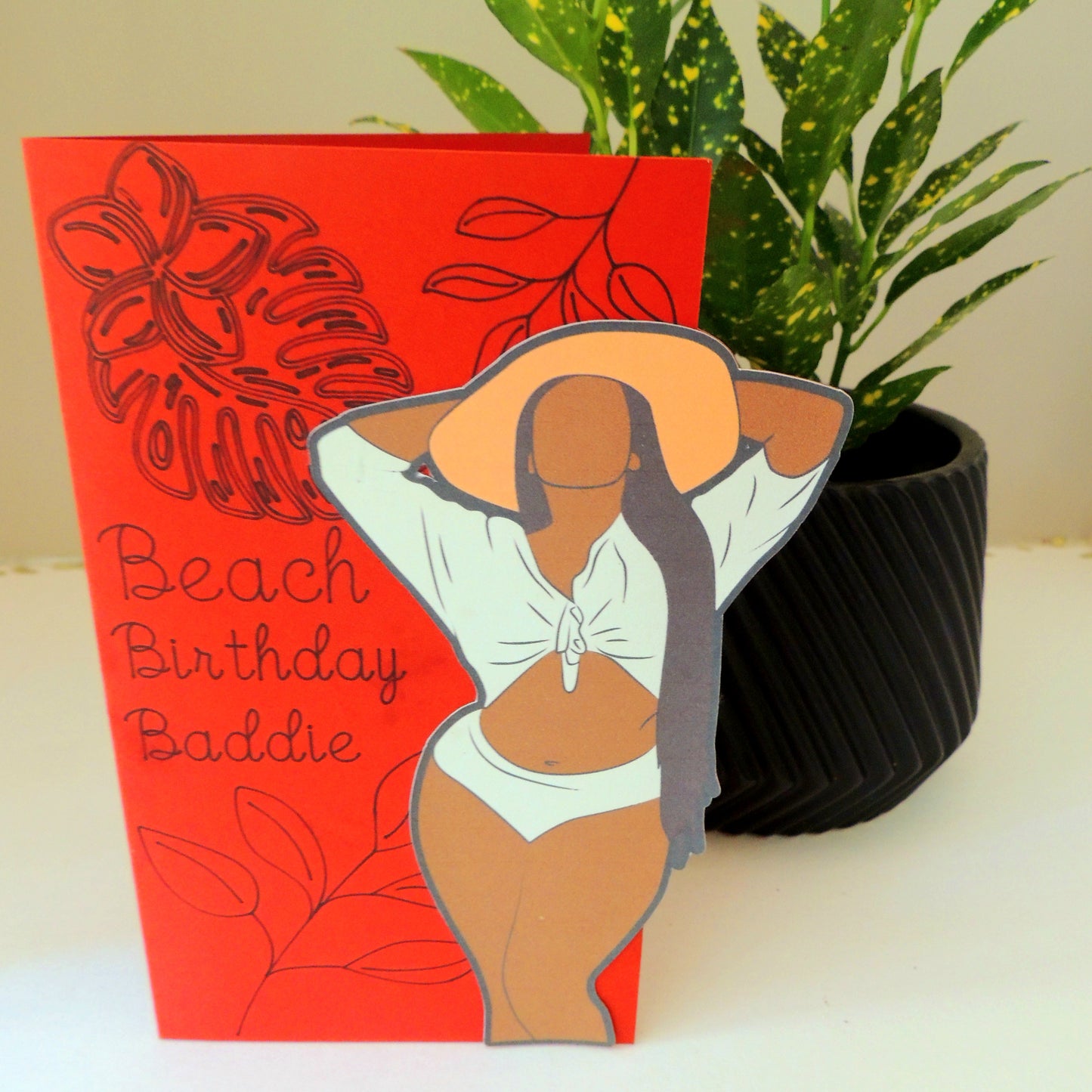 Beach Baddie Vacation African American Birthday Greeting Card