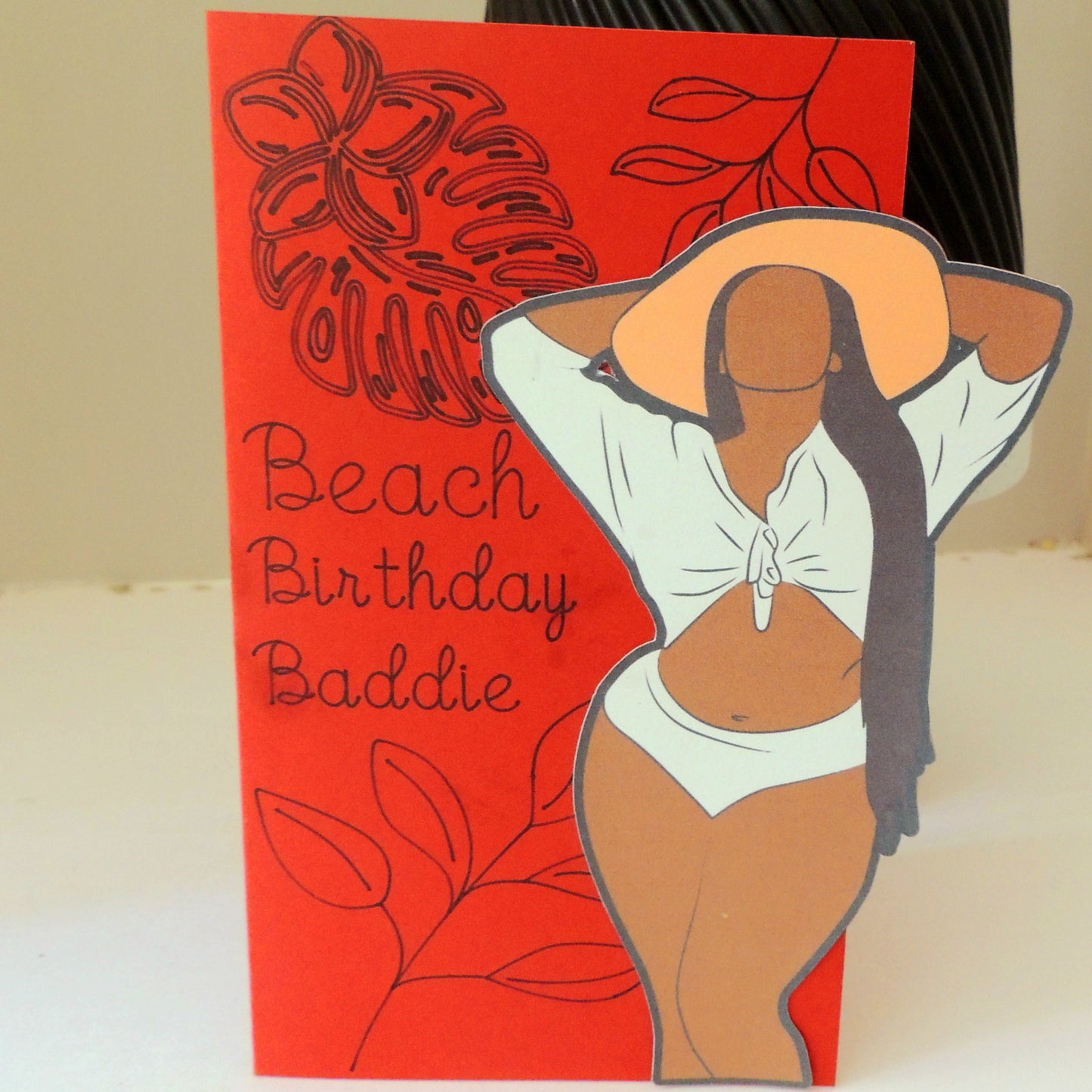 Beach Baddie Vacation African American Birthday Greeting Card