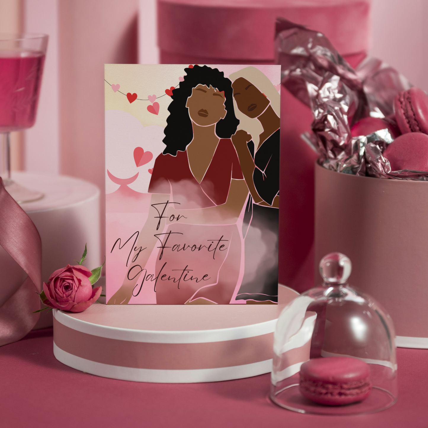 Galentine's Day African American Best Friend Greeting Card