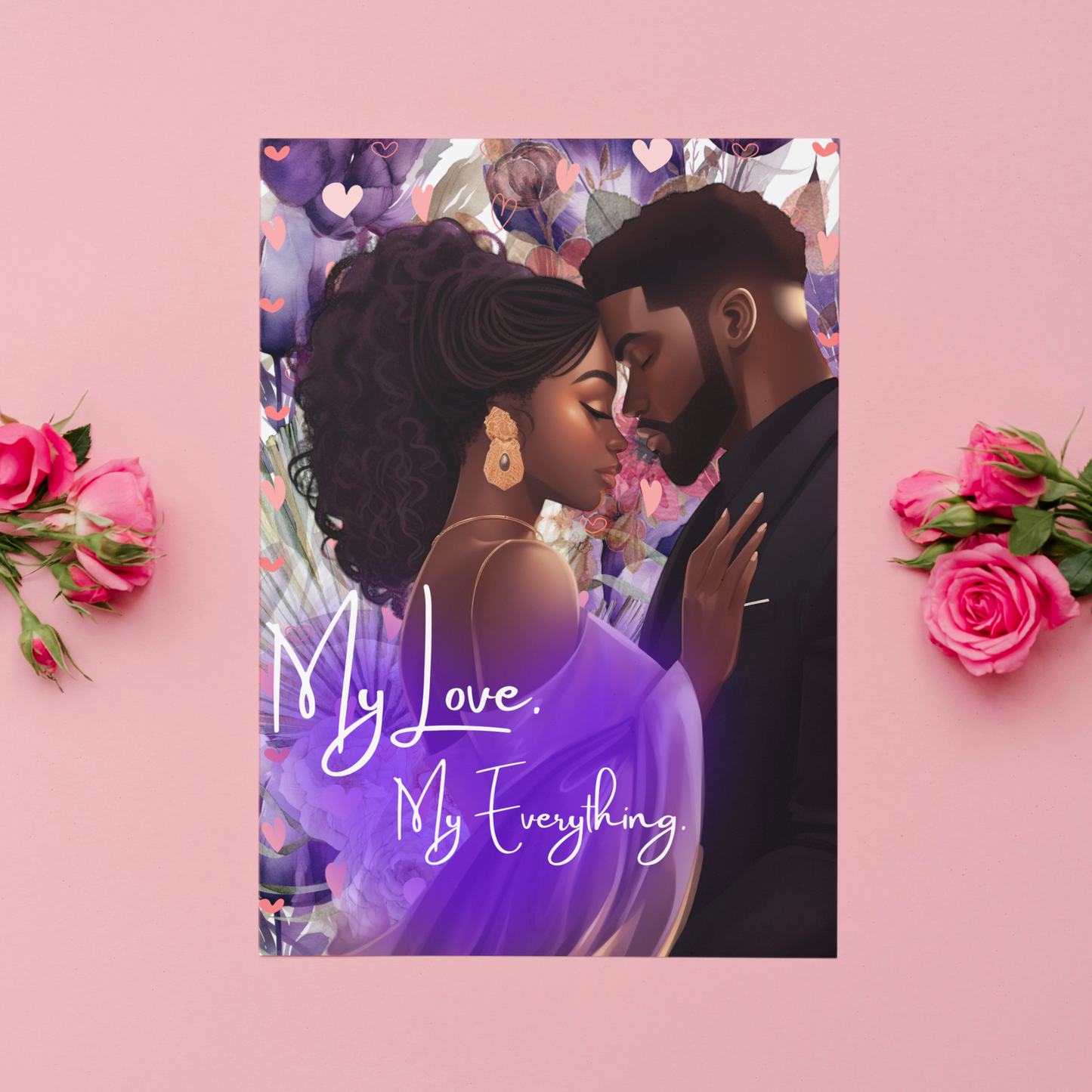 My Love Romantic Black Love Greeting Card