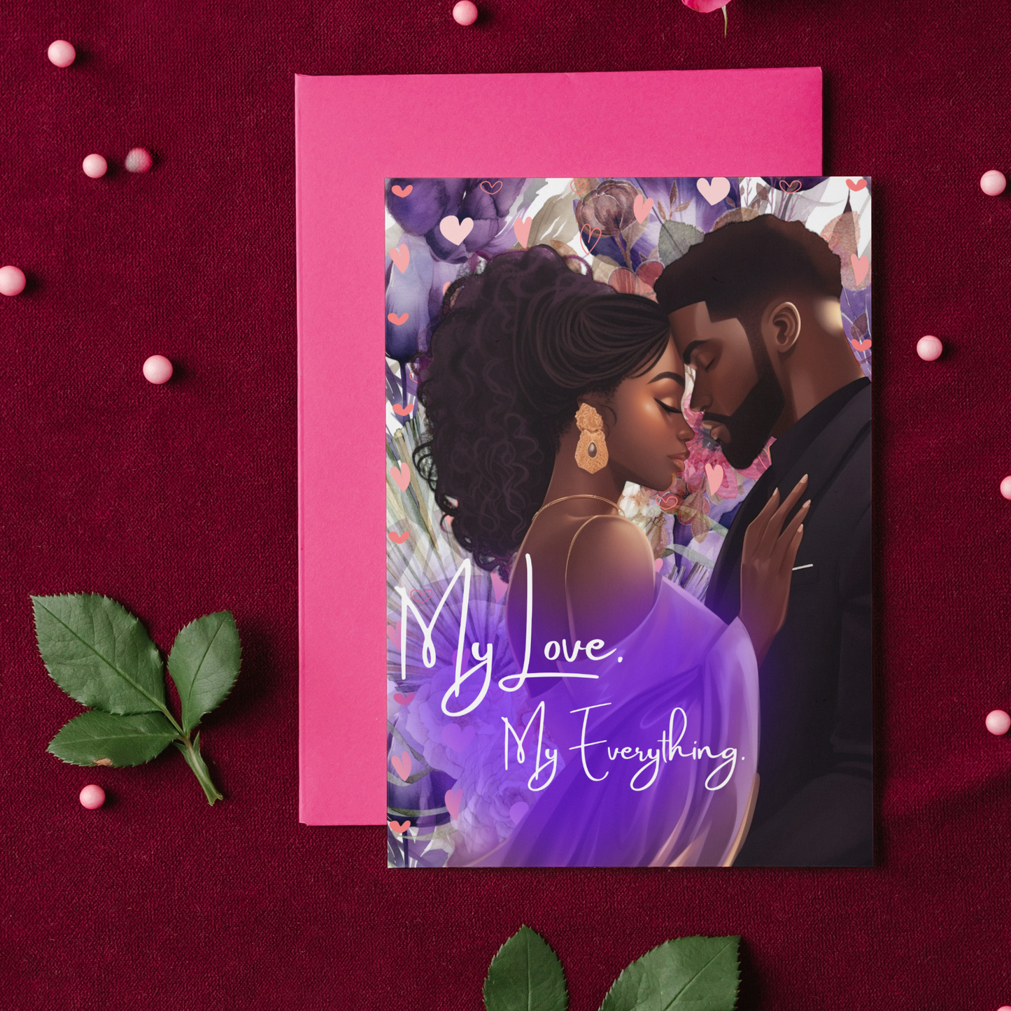 My Love Romantic Black Love Greeting Card