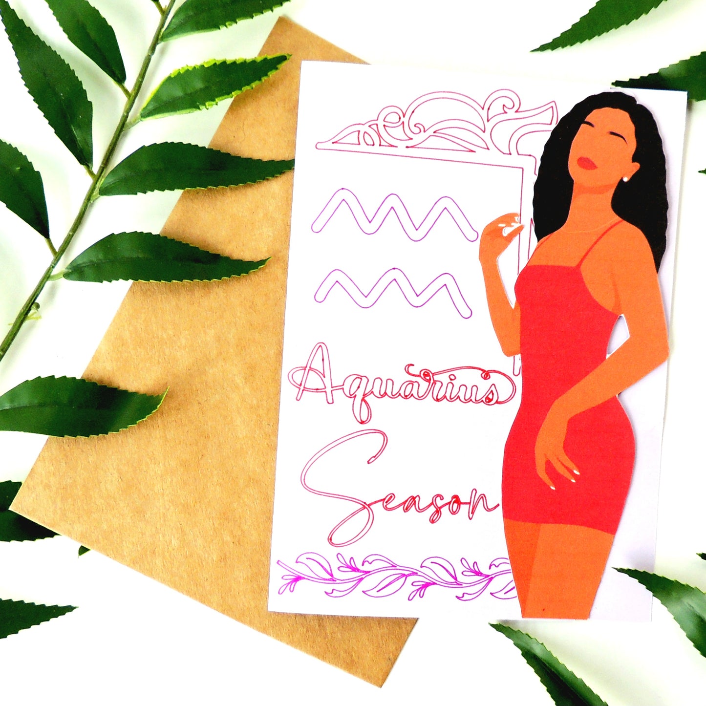 Aquarius Black Woman Birthday Card