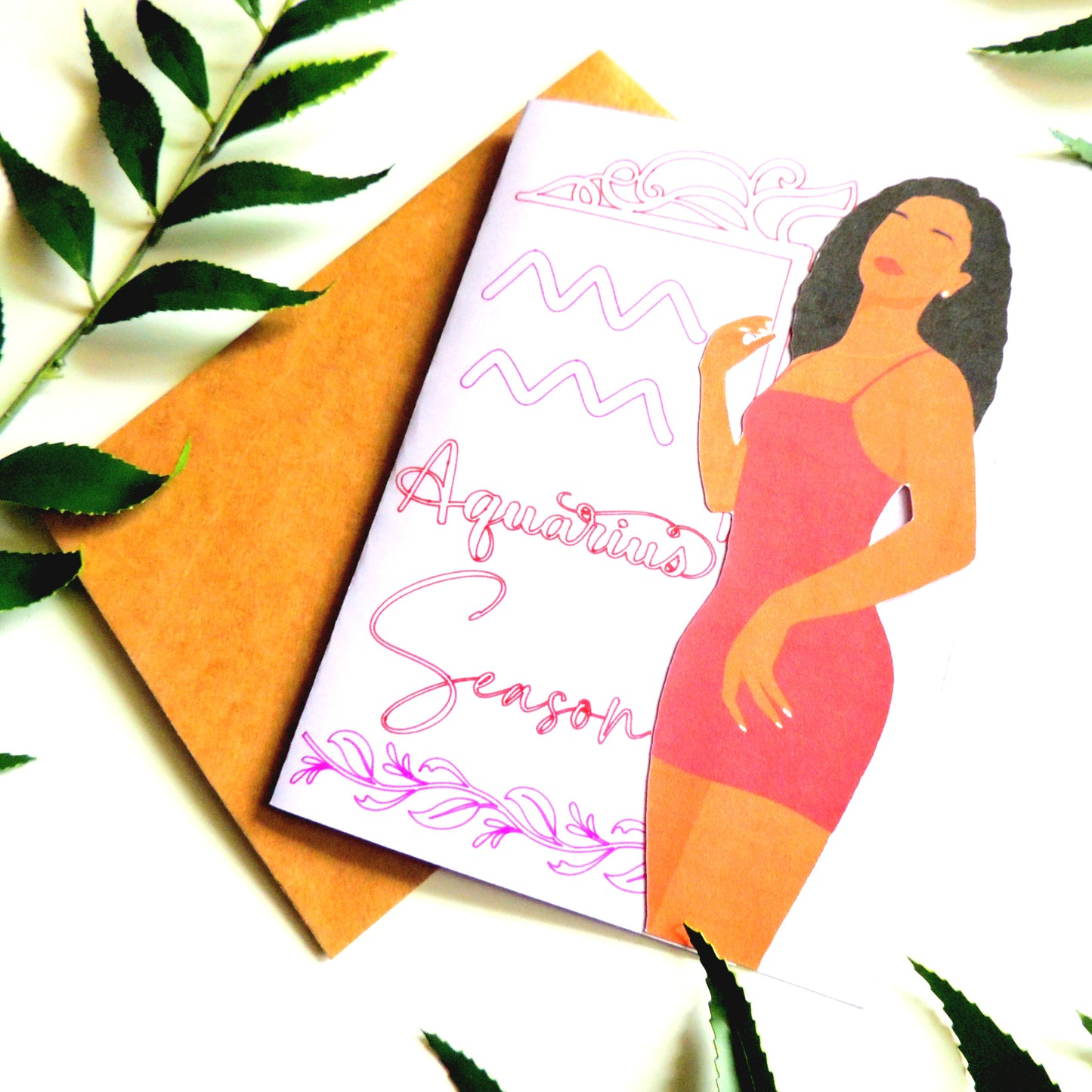Aquarius Black Woman Birthday Card