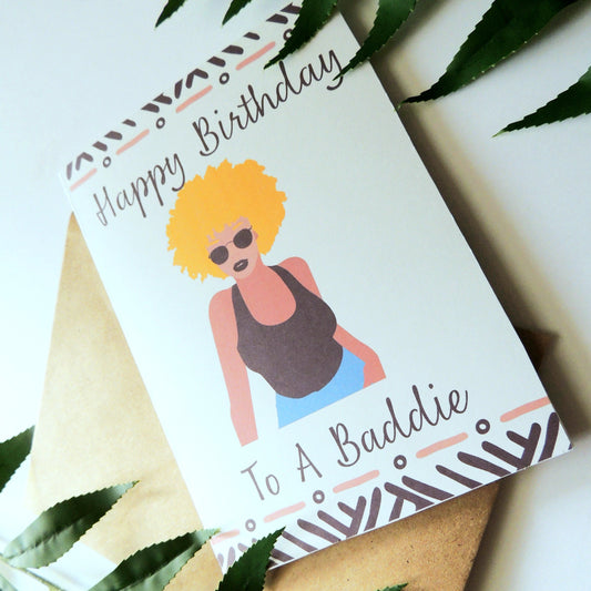 Baddie Birthday Card