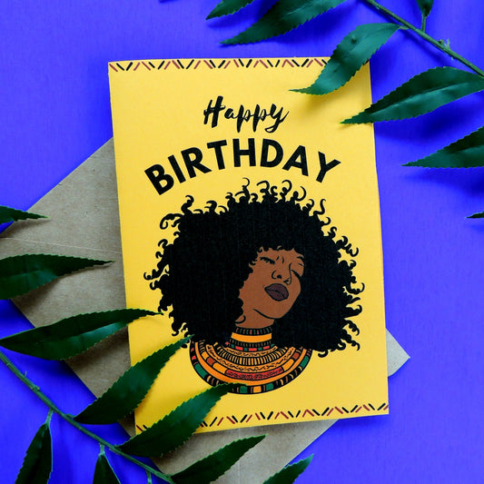 Afro Chic Birthday Card