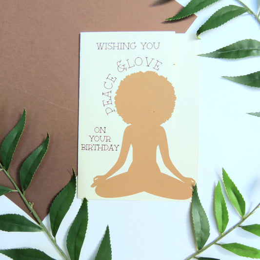 Afro Yoga Birthday Card