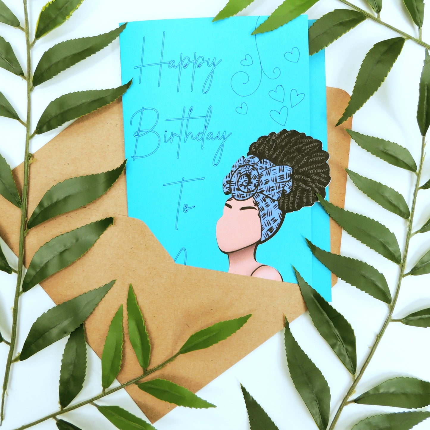 Blue Hues African American Birthday Card