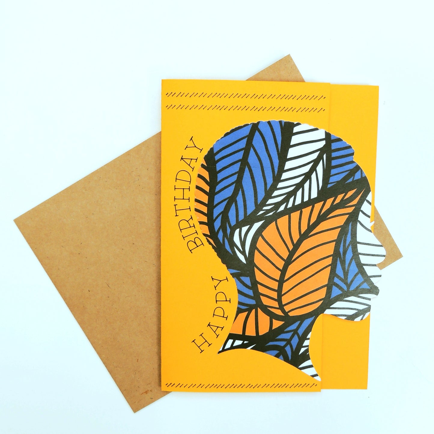 Blue African Print Birthday Card
