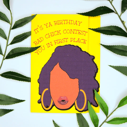 Bad Chick African American Birthday Card