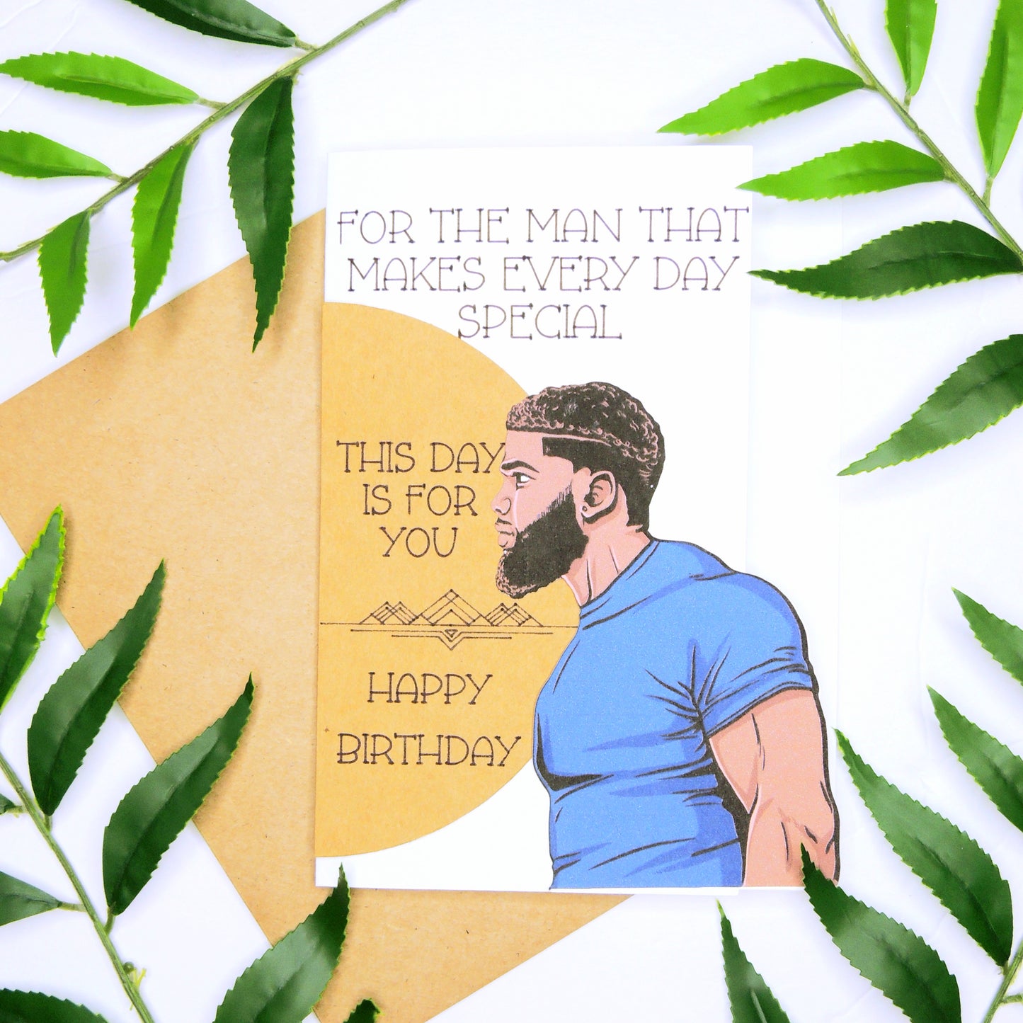 Curly Hair African American Male Birthday Card