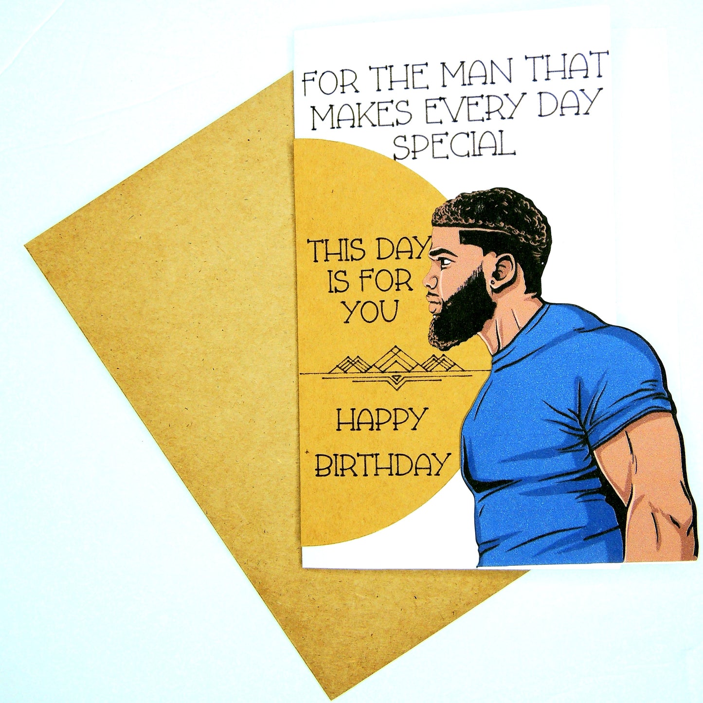 Curly Hair African American Male Birthday Card