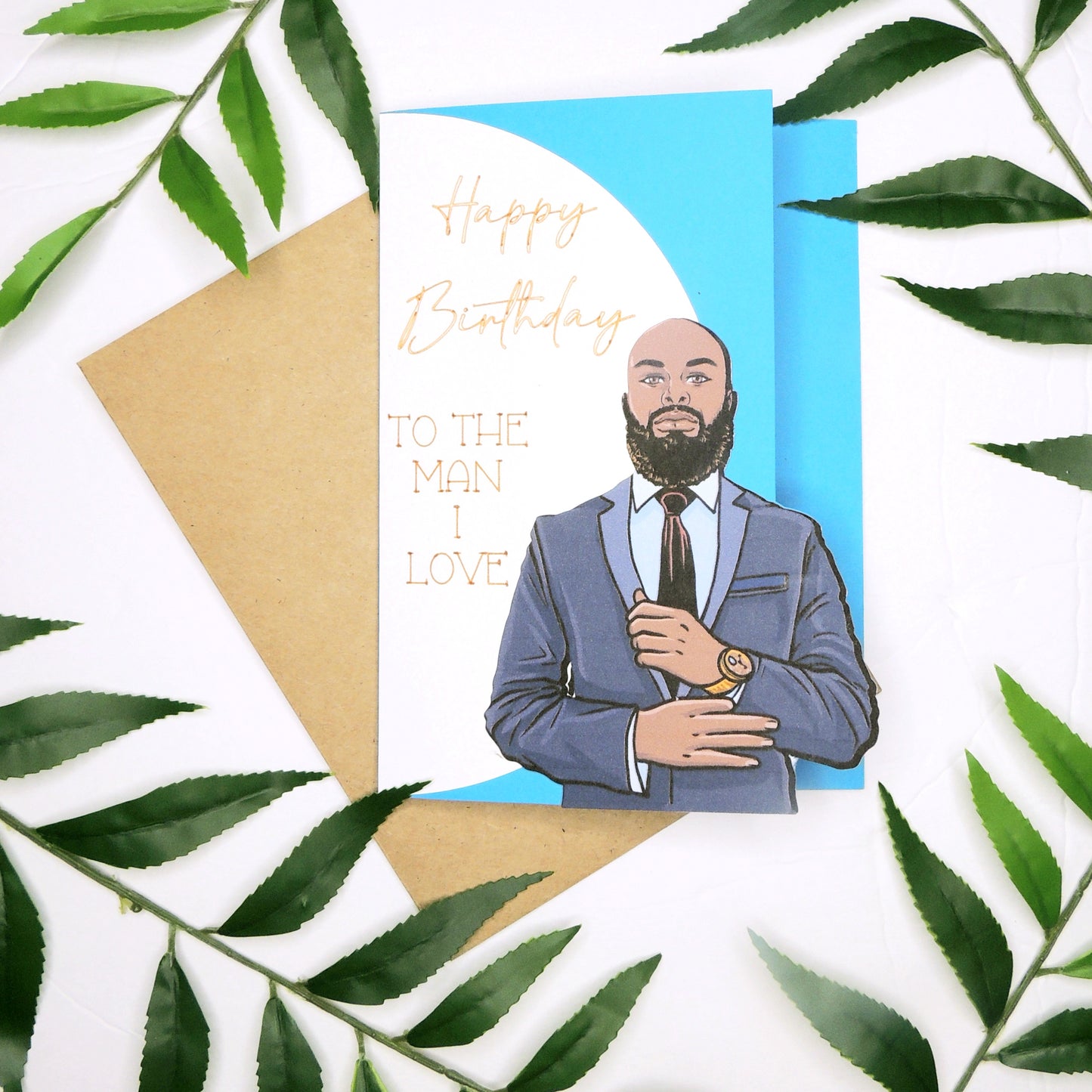 Suited Up African American Male Birthday Card