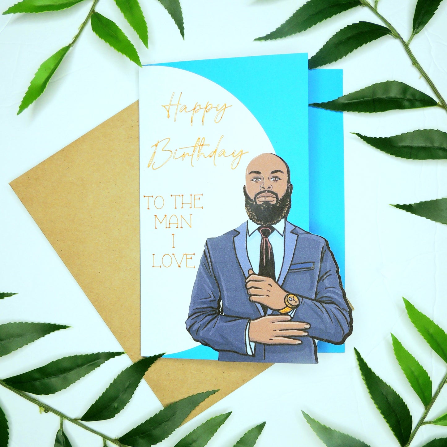 Suited Up African American Male Birthday Card