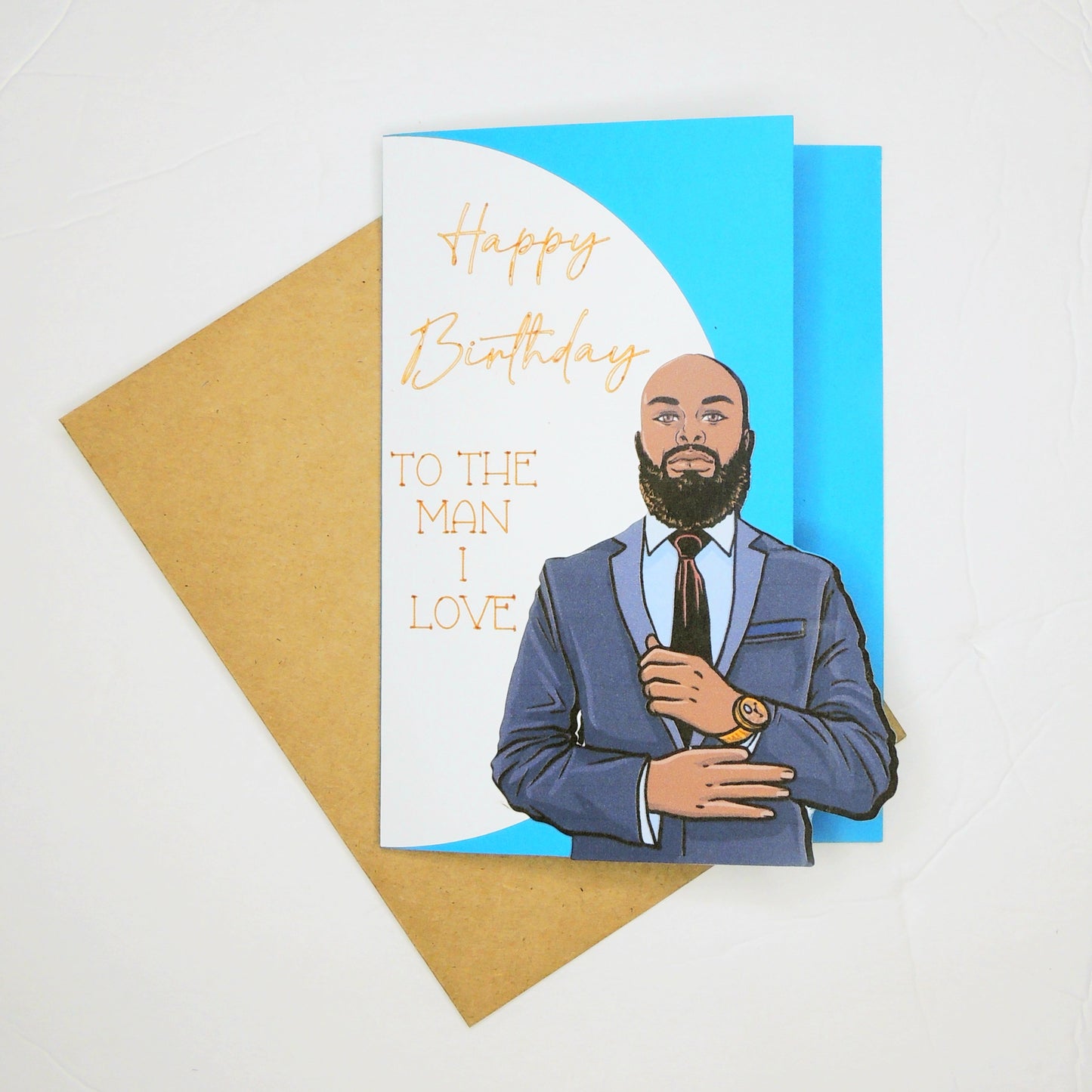 Suited Up African American Male Birthday Card