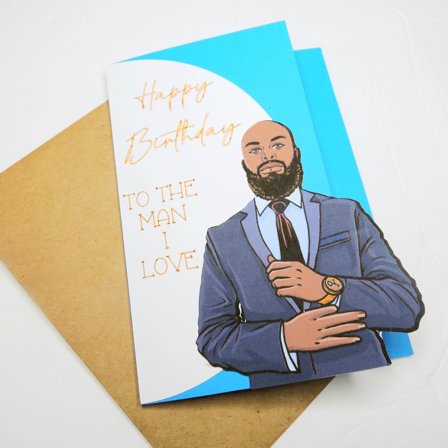 Suited Up African American Male Birthday Card