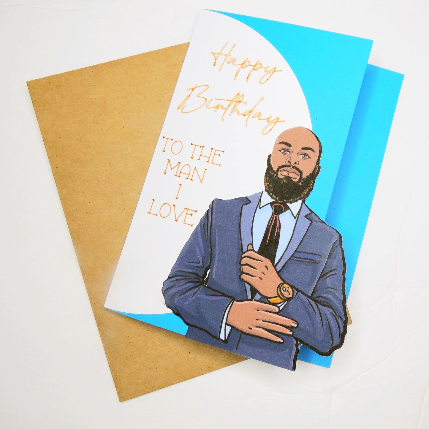 Suited Up African American Male Birthday Card