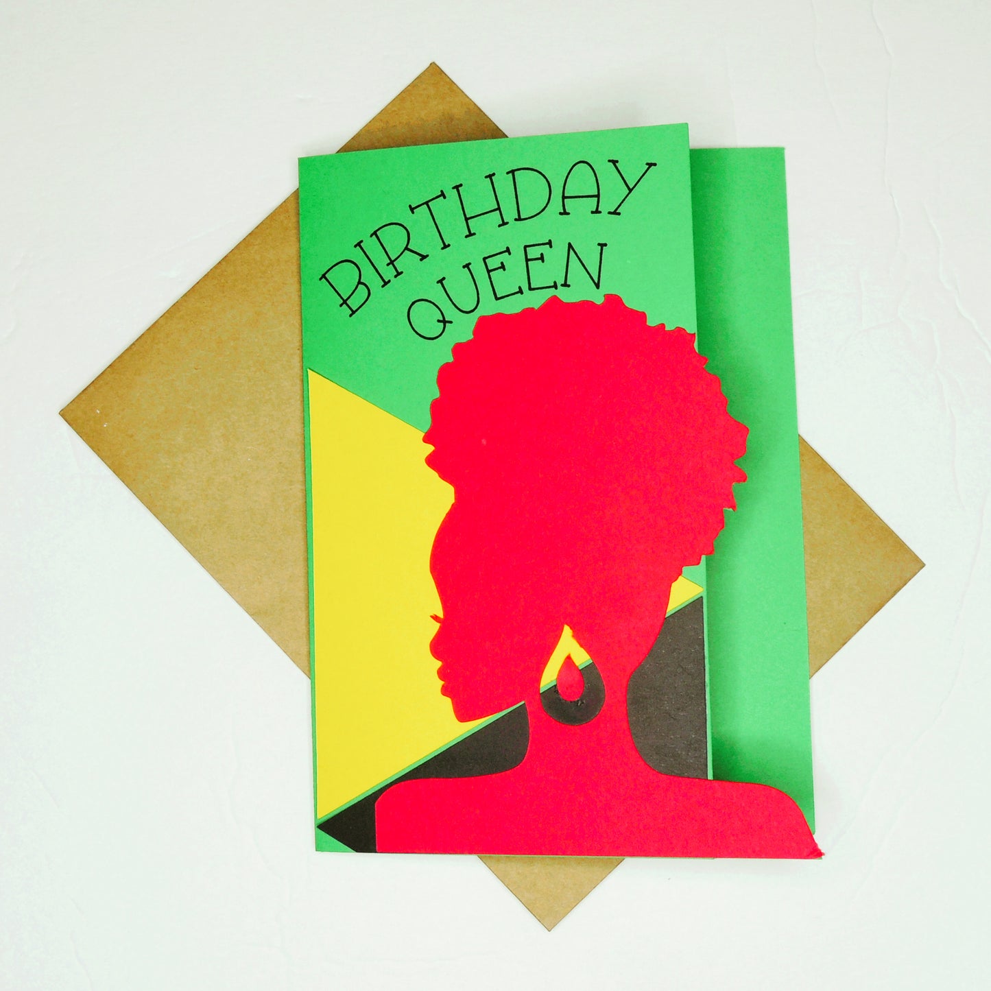 Pan African Birthday Queen Greeting Card