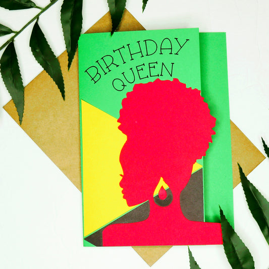 Pan African Birthday Queen Greeting Card